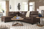 Navi 2-Pc Chestnut Faux Leather LAF Sectional (Oversized)