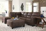 Navi 2-Pc Chestnut Faux Leather LAF Sectional (Oversized)