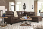 Navi 2-Pc Chestnut Faux Leather RAF Sectional (Oversized)