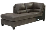 Navi 2-Pc Smoke Faux Leather LAF Sectional (Oversized)