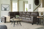 Navi 2-Pc Smoke Faux Leather LAF Sectional (Oversized)