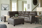 Navi 2-Pc Smoke Faux Leather LAF Sectional (Oversized)