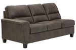 Navi 2-Pc Smoke Faux Leather RAF Sectional (Oversized)