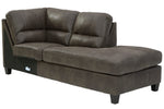 Navi 2-Pc Smoke Faux Leather RAF Sectional (Oversized)