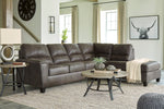 Navi 2-Pc Smoke Faux Leather RAF Sectional (Oversized)