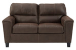 Navi Chestnut Faux Leather Loveseat