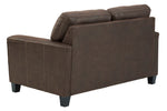 Navi Chestnut Faux Leather Loveseat