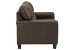 Navi Chestnut Faux Leather Loveseat