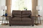 Navi Chestnut Faux Leather Loveseat