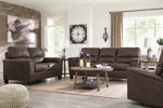 Navi Chestnut Faux Leather Loveseat