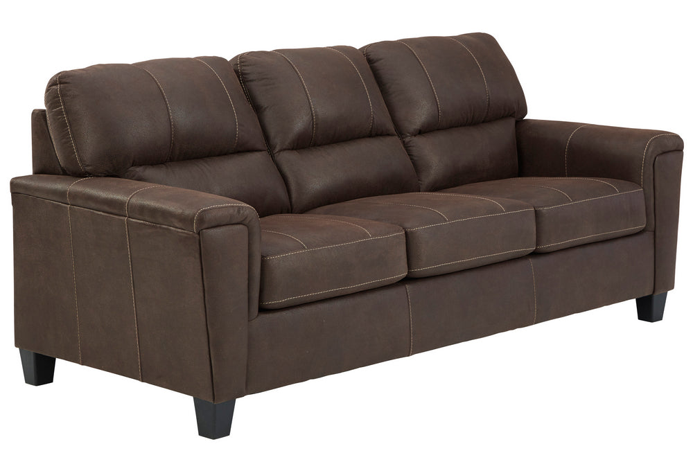 Navi Chestnut Faux Leather Sofa