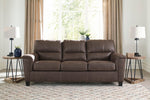 Navi Chestnut Faux Leather Queen Sofa Sleeper