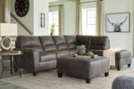 Navi 2-Pc Smoke Faux Leather RAF Sectional with Sleeper (Oversized)