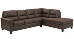 Navi 2-Pc Chestnut Faux Leather RAF Sectional with Sleeper (Oversized)