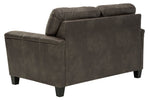 Navi Smoke Faux Leather Loveseat