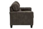 Navi Smoke Faux Leather Loveseat