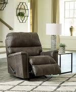 Navi Smoke Faux Leather Manual Rocker Recliner