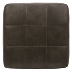 Navi Smoke Faux Leather Oversized Accent Ottoman