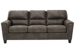 Navi Smoke Faux Leather Queen Sofa Sleeper