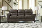 Navi Smoke Faux Leather Queen Sofa Sleeper