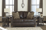 Nicorvo Coffee Faux Leather Loveseat