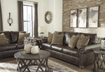 Nicorvo Coffee Faux Leather Loveseat