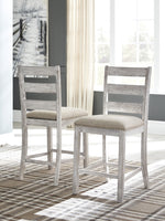 Skempton 2 Grayish White Wood Counter Height Chairs