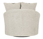 Soletren Stone Fabric Swivel Accent Chair