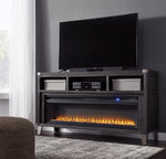 Todoe Gray LG TV Stand with Fireplace Insert