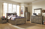 Trinell Brown Wood Full Bookcase Storage Bed