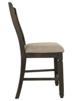 Tyler Creek 2 Grayish Brown Fabric/Black Wood Counter Height Chairs