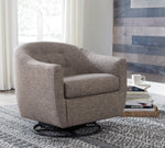 Upshur Taupe Swivel Glider Accent Chair