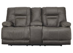 Wurstrow Smoke Leather Power Recliner Loveseat