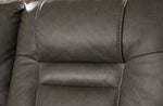 Wurstrow Smoke Leather Power Recliner Sofa