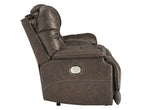 Wurstrow Umber Leather Power Recliner Loveseat