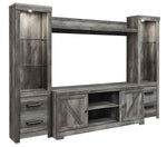 Wynnlow Rustic Gray Wood Entertainment Center