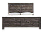 Wynnlow Gray Wood King Crossbuck Panel Bed