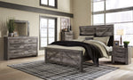 Wynnlow Gray Wood King Crossbuck Panel Bed