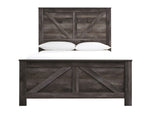 Wynnlow Gray Wood Queen Crossbuck Panel Bed