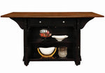 Slater Brown/Black Wood Kitchen Island with Wine Rack