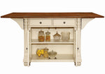 Slater Brown/Buttermilk Wood Kitchen Island with Wine Rack