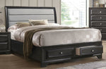 Soteris Light Gray/Antique Gray Wood Queen Sleigh Bed