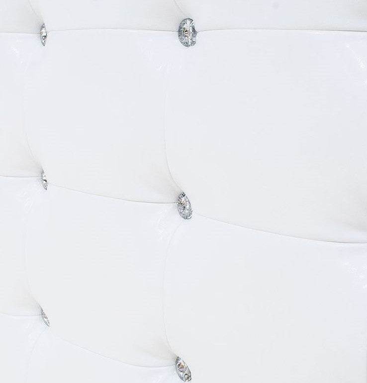 Spain White Wood King Bed (Oversized)