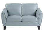 Spivey Aqua Top Grain Leather Loveseat