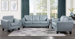 Spivey Aqua Top Grain Leather Loveseat