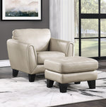 Spivey Beige Top Grain Leather Chair