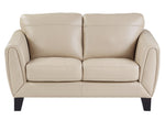 Spivey Beige Top Grain Leather Loveseat