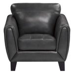 Spivey Dark Gray Top Grain Leather Chair