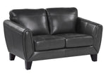 Spivey Dark Gray Top Grain Leather Loveseat