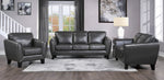 Spivey Dark Gray Top Grain Leather Loveseat